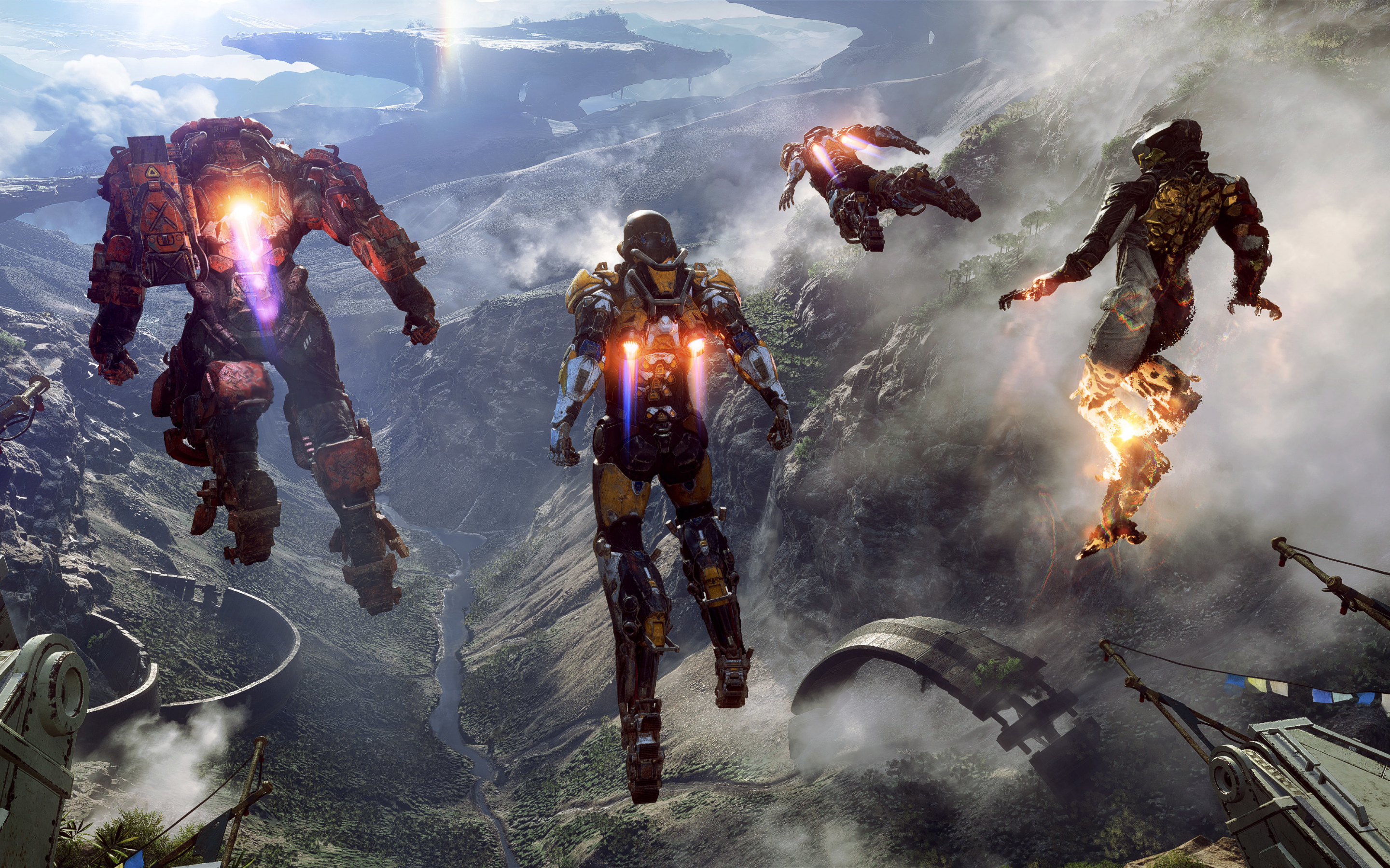 Anthem, video game, soldiers, flight above valley, 2018, 2880x1800 wallpaper