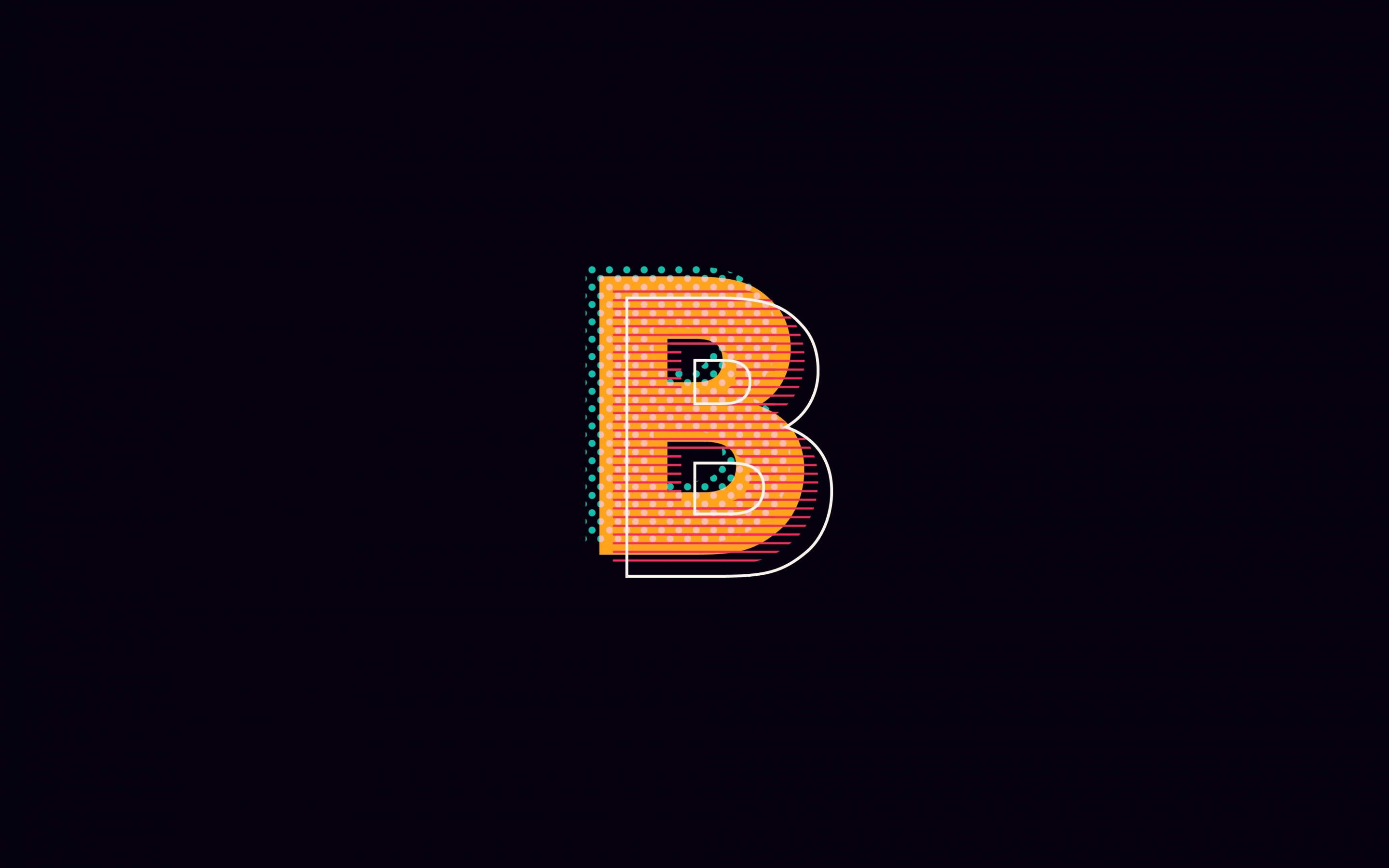 B alphabet, typography, dark, 2880x1800 wallpaper
