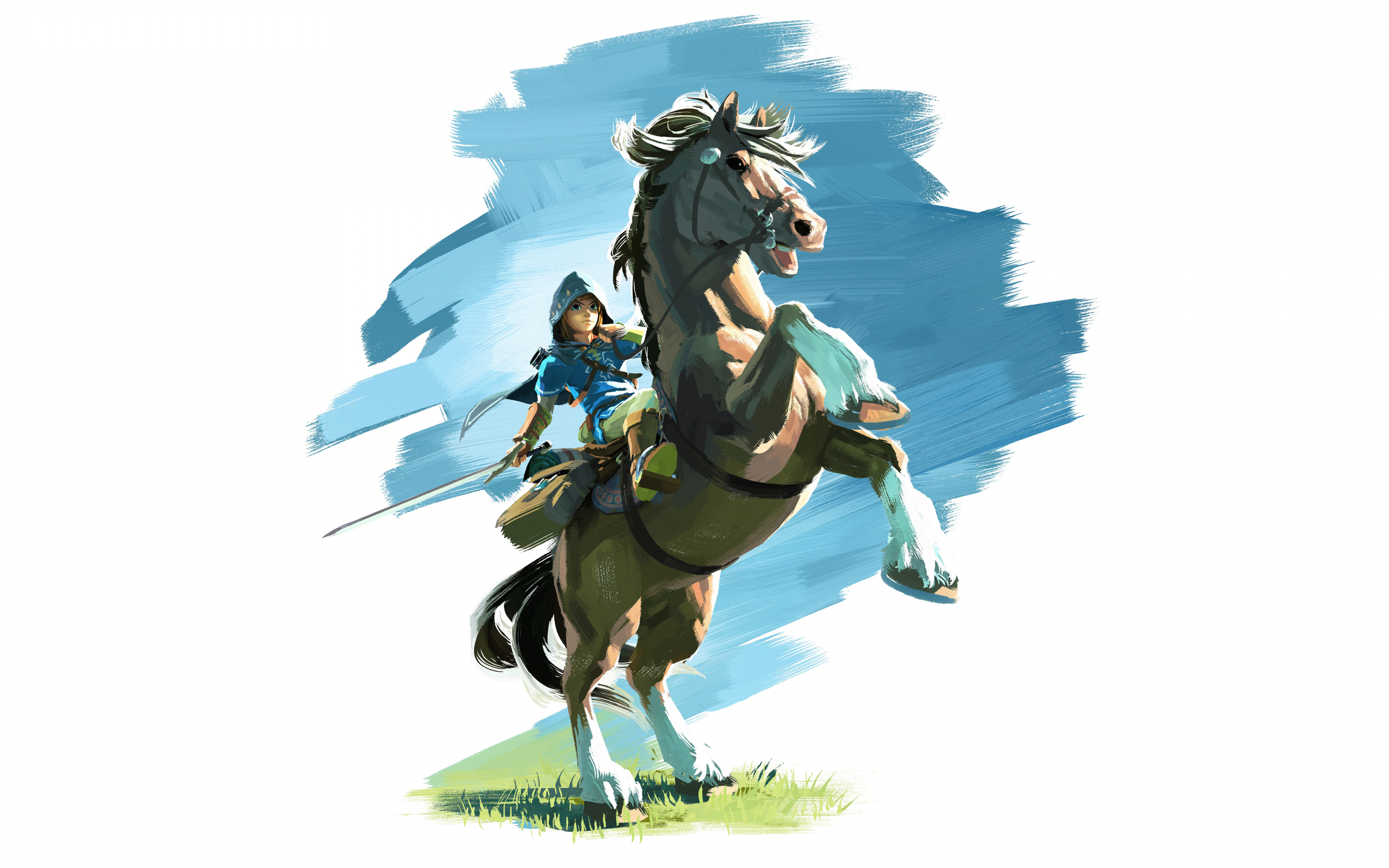 The Legend of Zelda: Breath of the Wild, video game, horse ride, 2880x1800 wallpaper