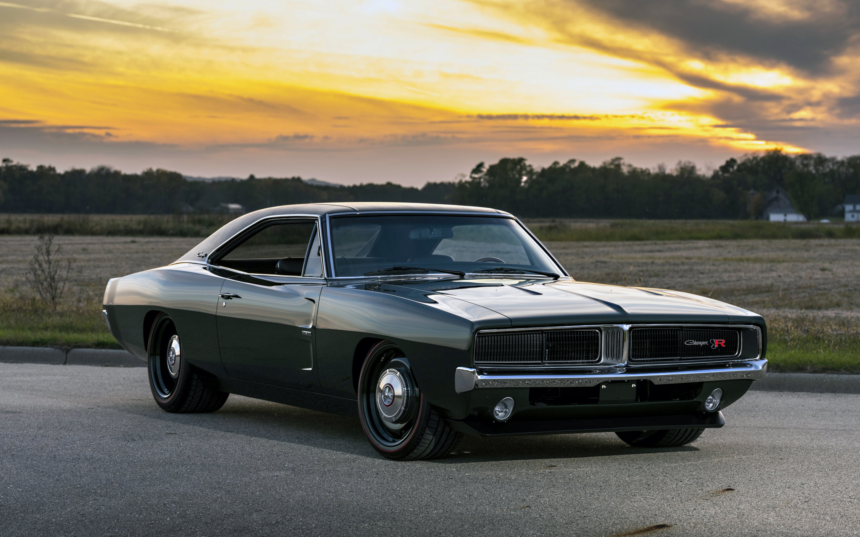 1969 Rngbrothers Dodge Charger Defector, classic, muscle, front, car, 2880x1800 wallpaper