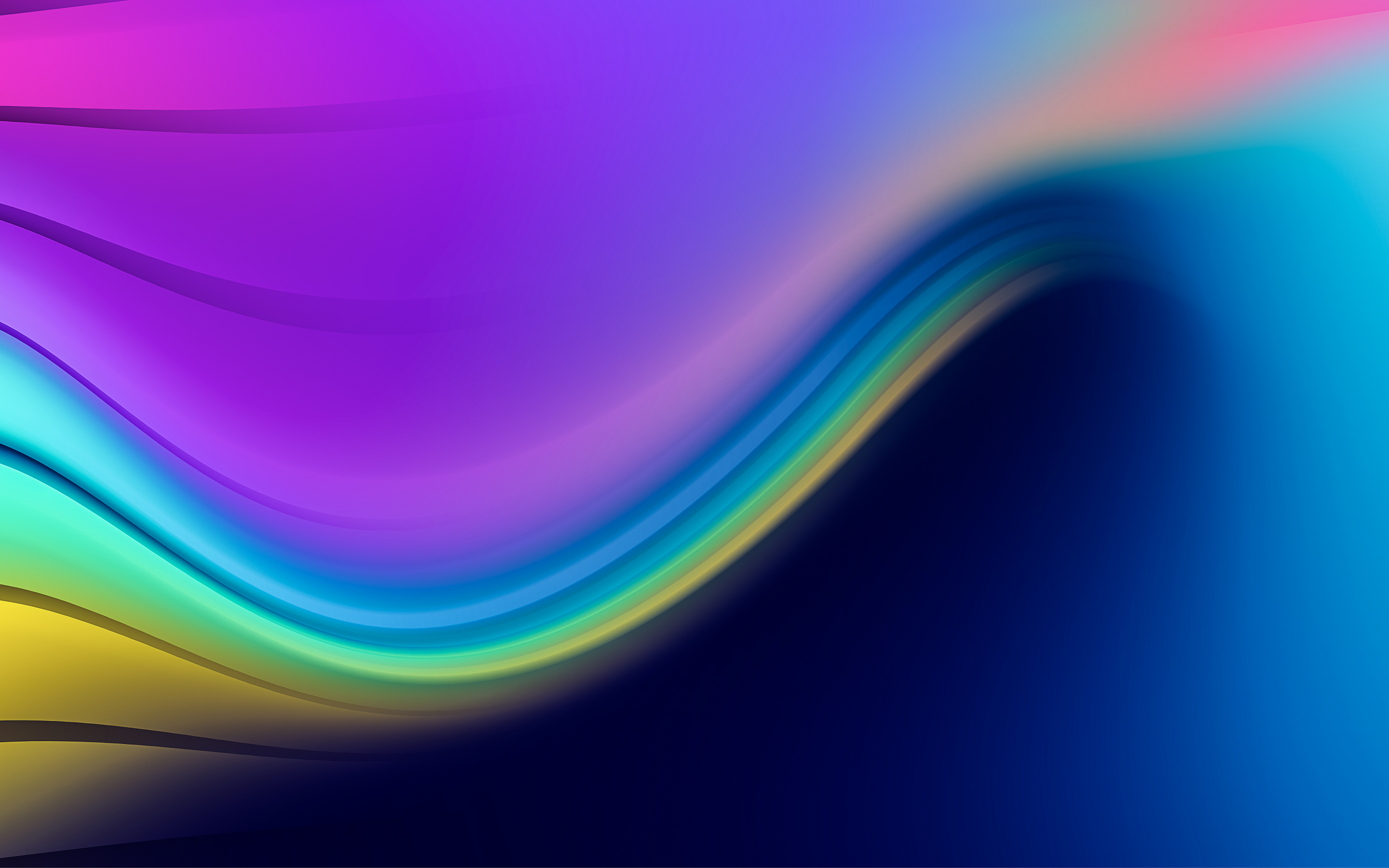 Gradient, colorful waves, 22, digital art, 2880x1800 wallpaper