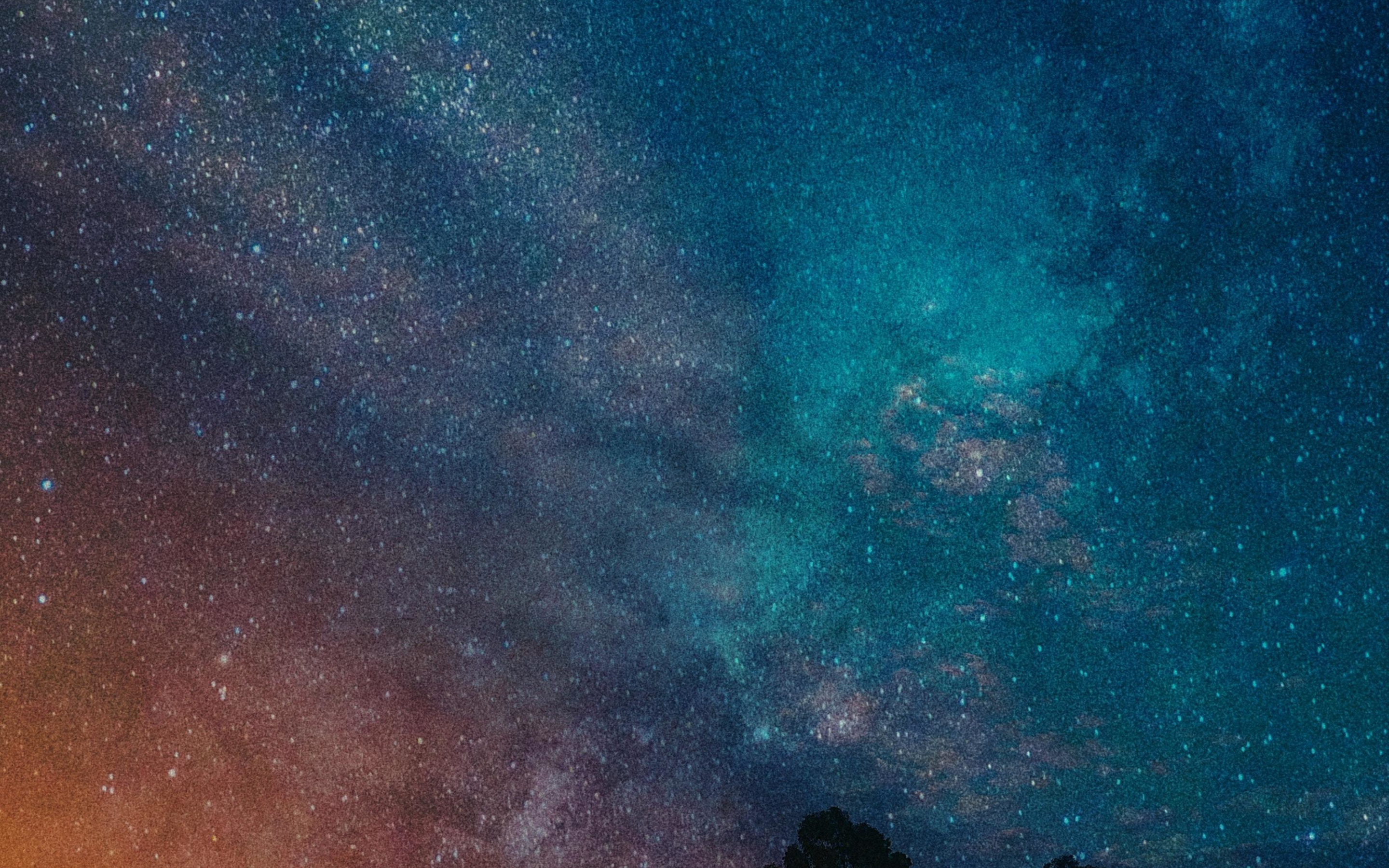 Colorful sky, night, starry sky, 2880x1800 wallpaper