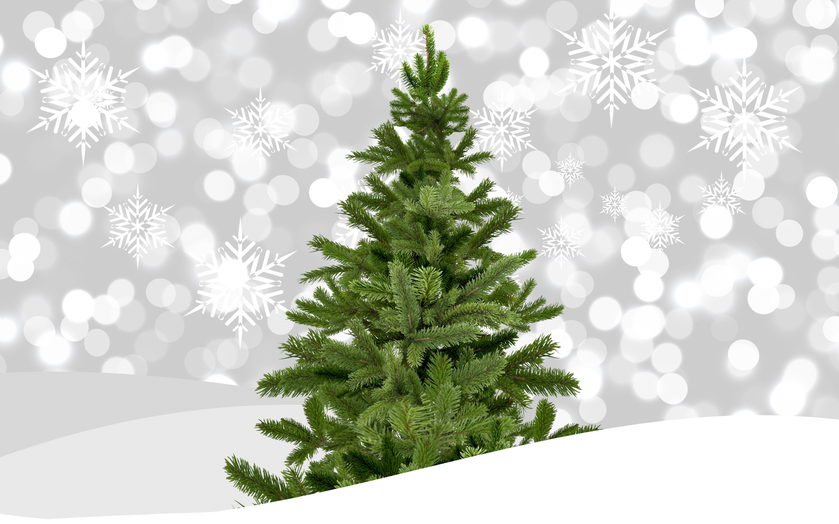 Christmas tree, holiday, decorations, bokeh, 2880x1800 wallpaper