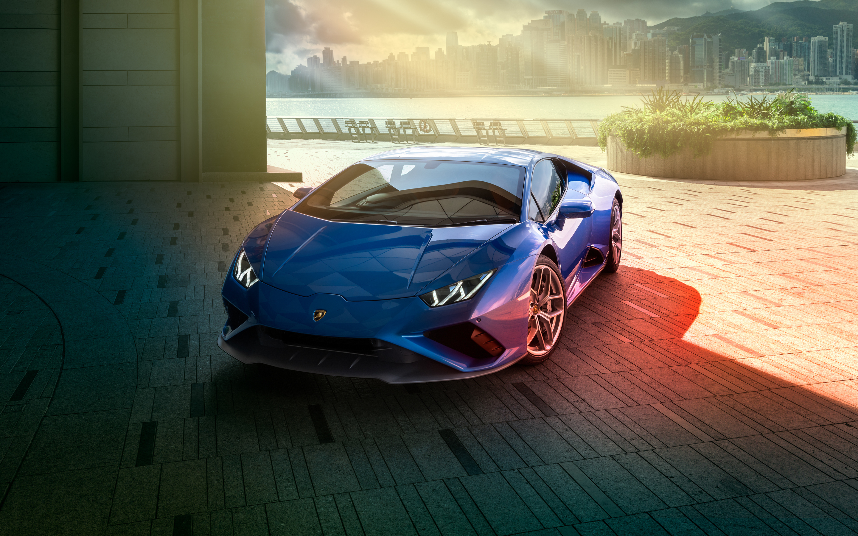 Blue Lamborghini Huracan, 2020, 2880x1800 wallpaper