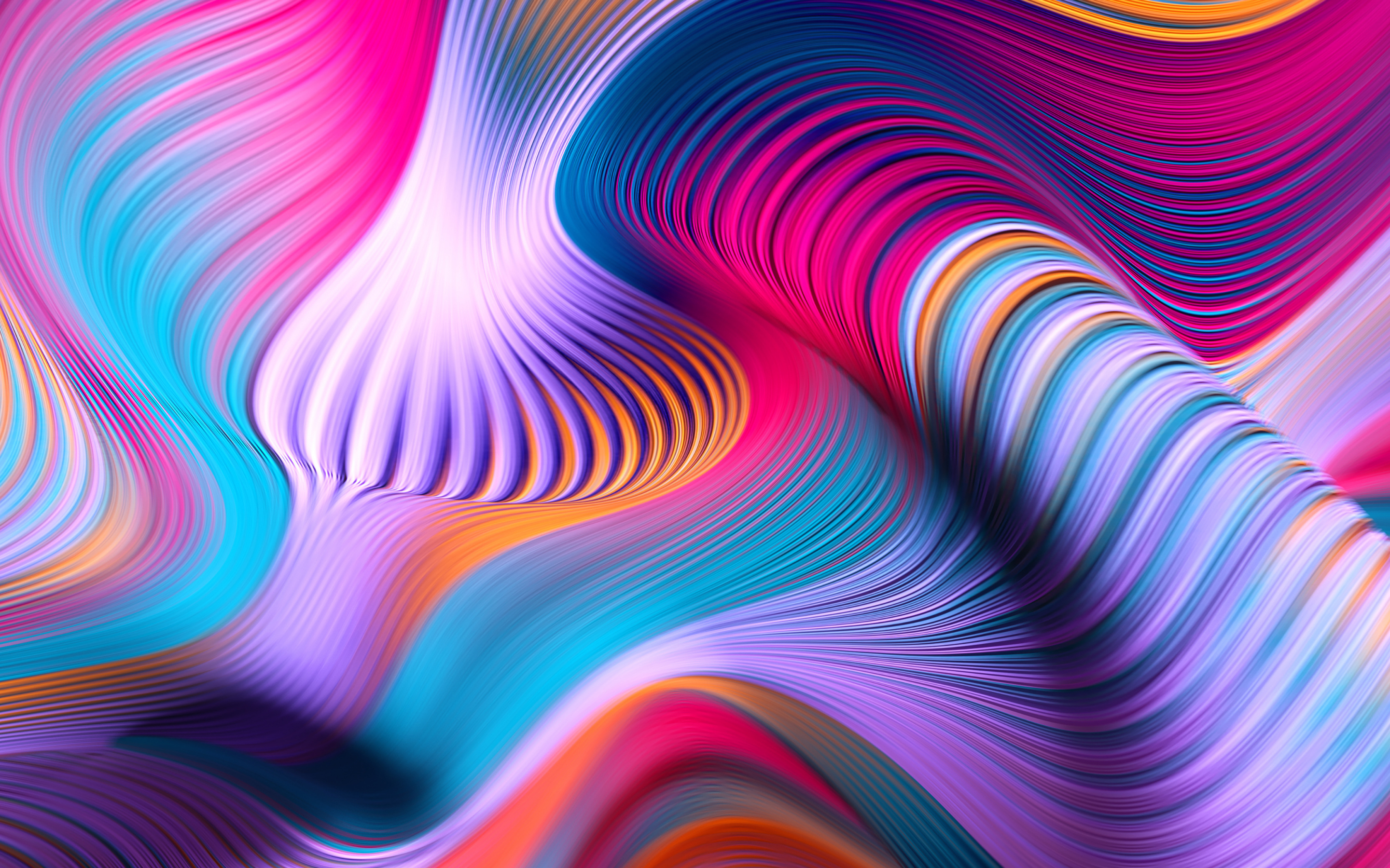 Wavy stripes, artwork, abstraction, colorful, 2880x1800 wallpaper