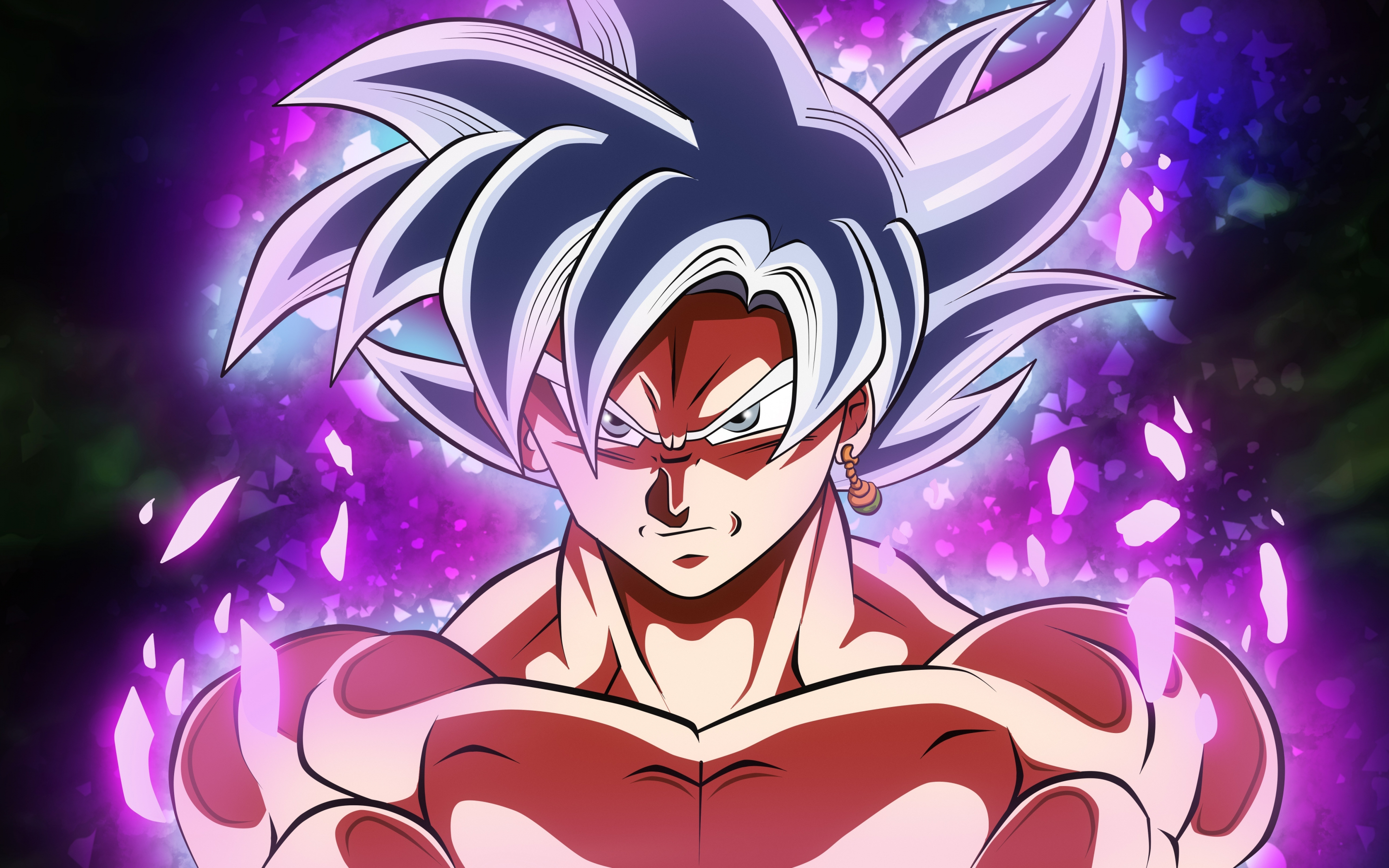 Goku, black, white hair, dragon ball super, 2880x1800 wallpaper