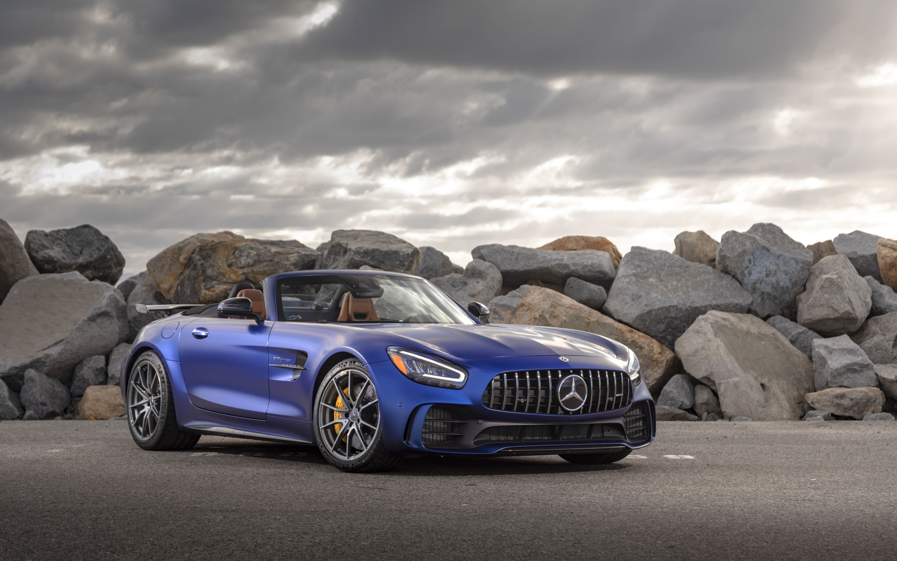 Blue car, Mercedes-AMG GT-R, off-road, 2880x1800 wallpaper