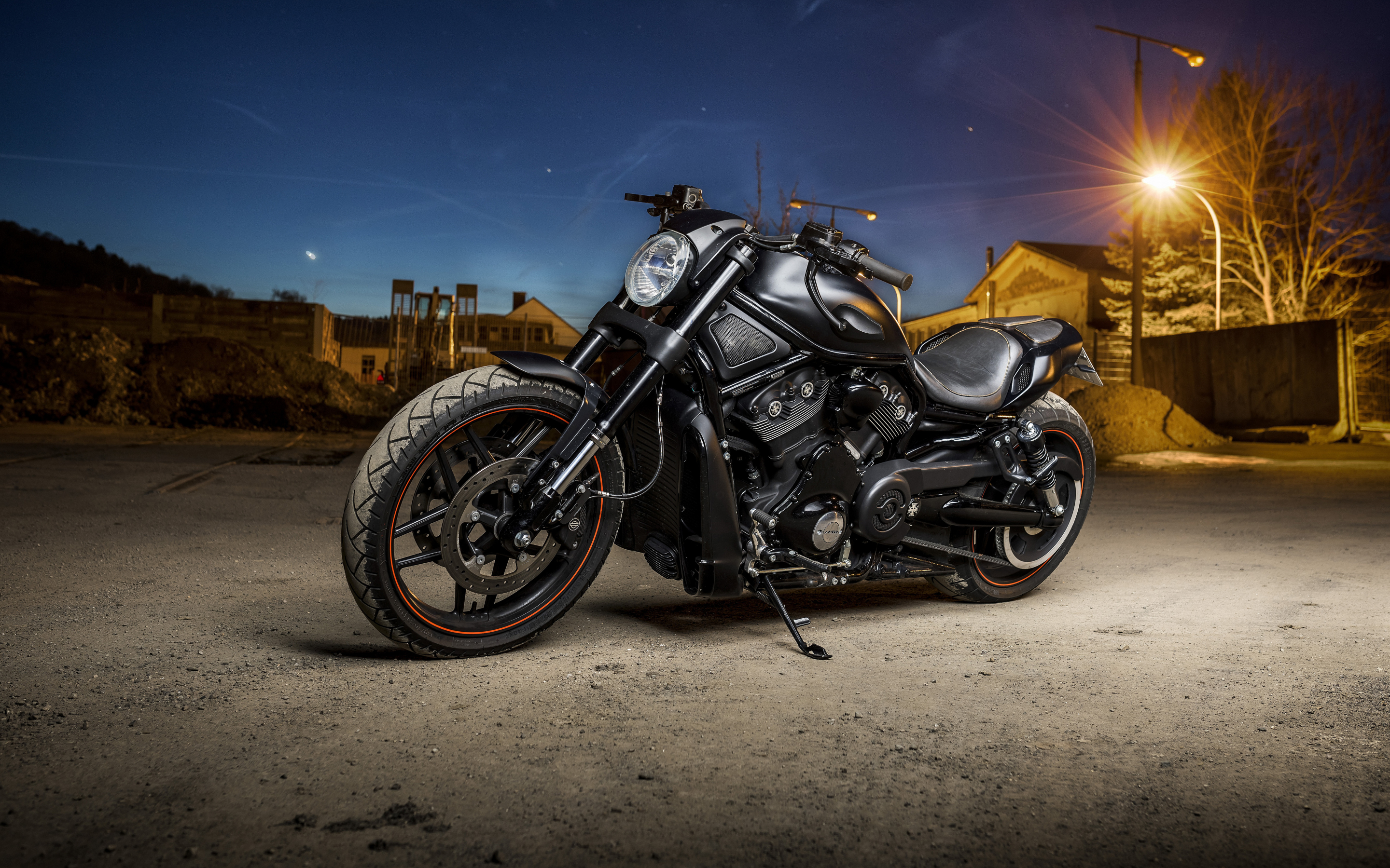 Harley Davidson, muscle bike, night out, 2880x1800 wallpaper