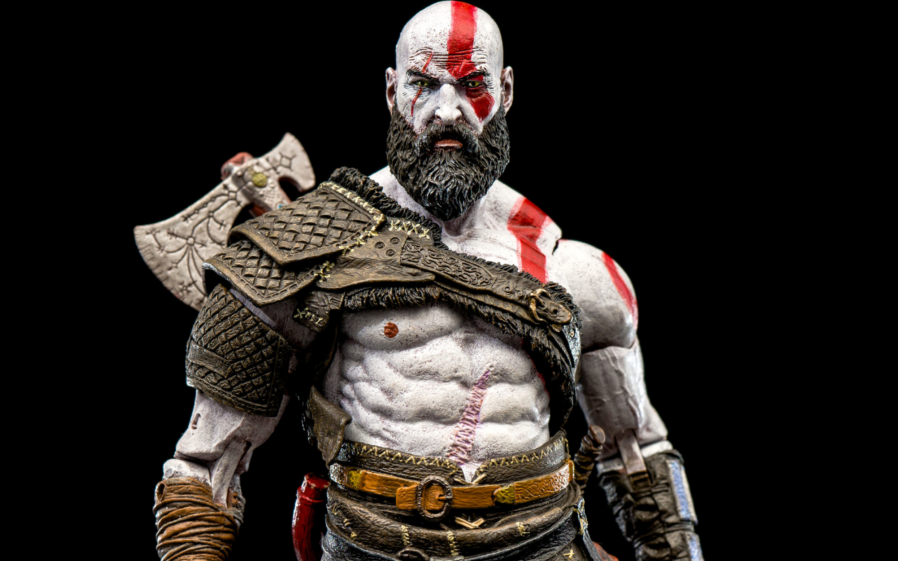 Kratos, god of war, warrior, video game, figure, model, 2880x1800 wallpaper