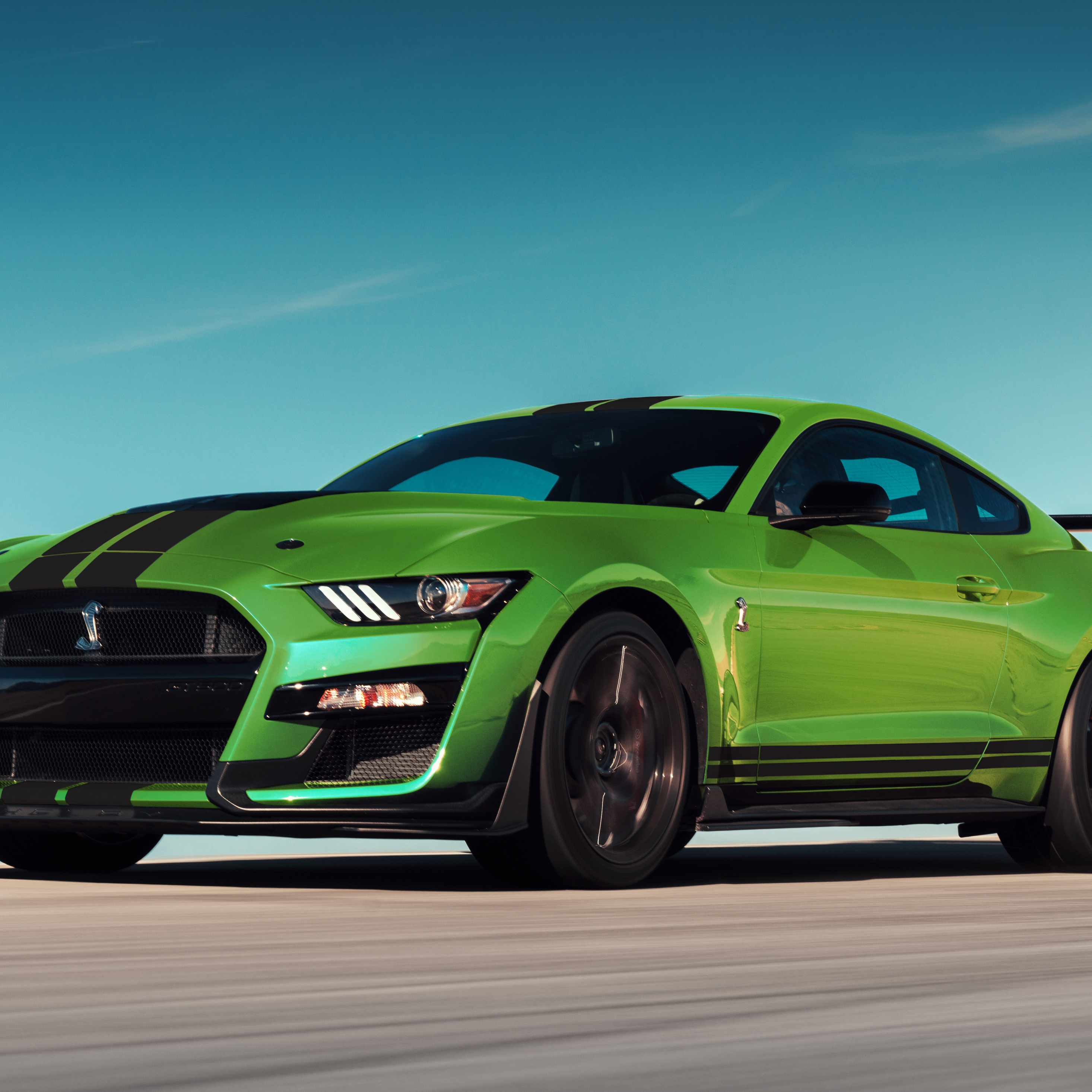 Download wallpaper 2932x2932 green, ford mustang shelby gt500, ipad pro  retina, 2932x2932 hd background, 24402
