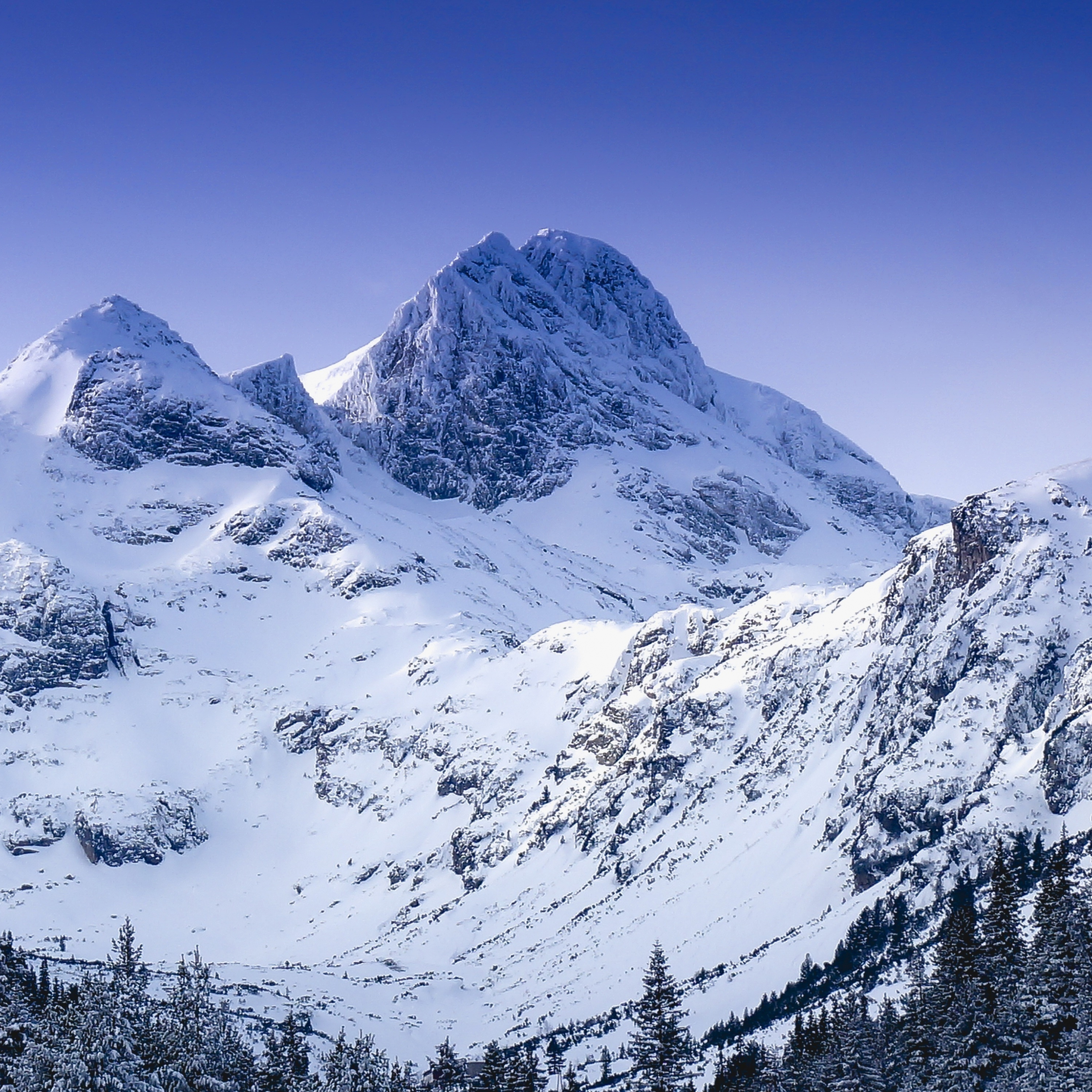 Winter, glacier, mountain, nature, 2932x2932 wallpaper
