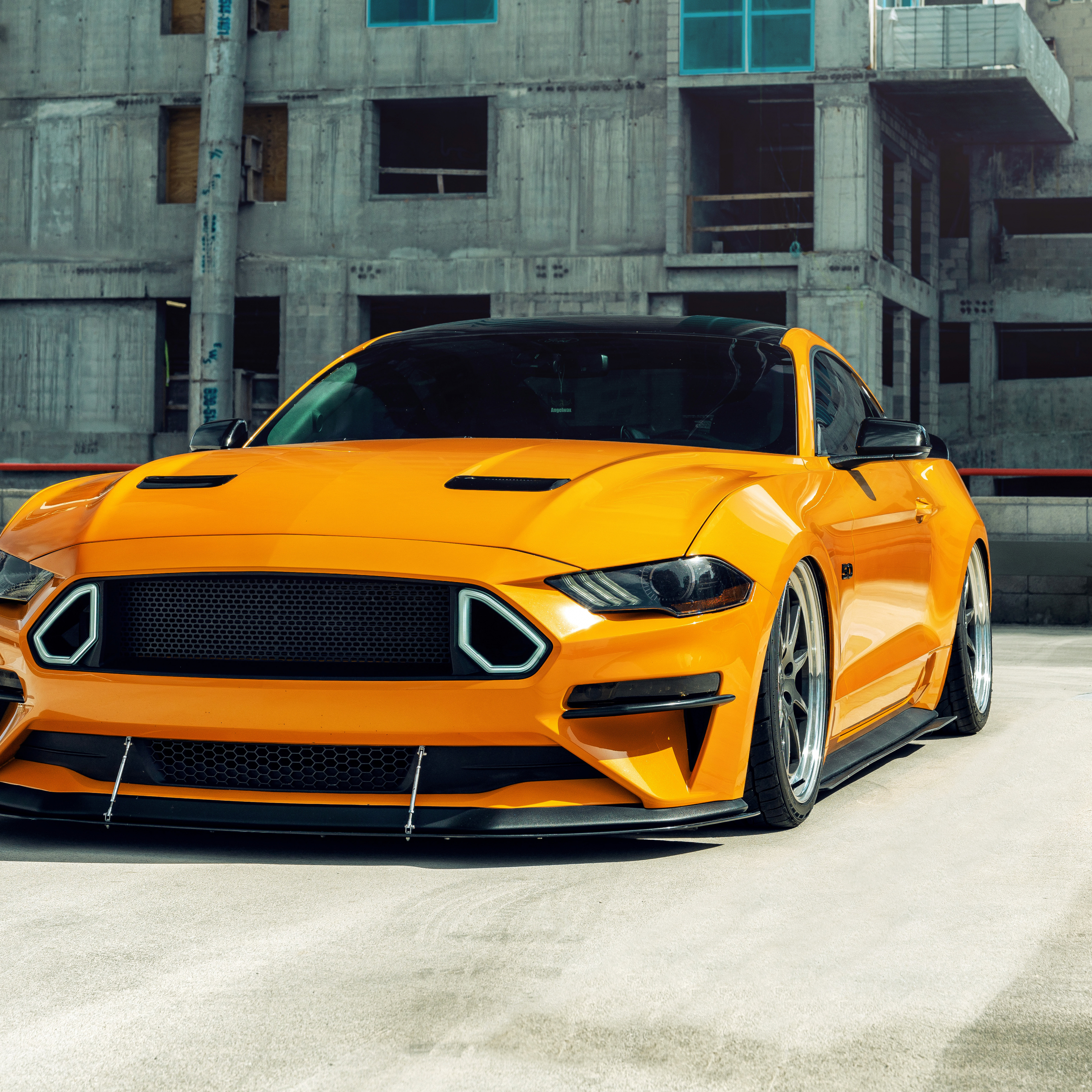 Yellow Ford Mustang GT, 2020, 2932x2932 wallpaper