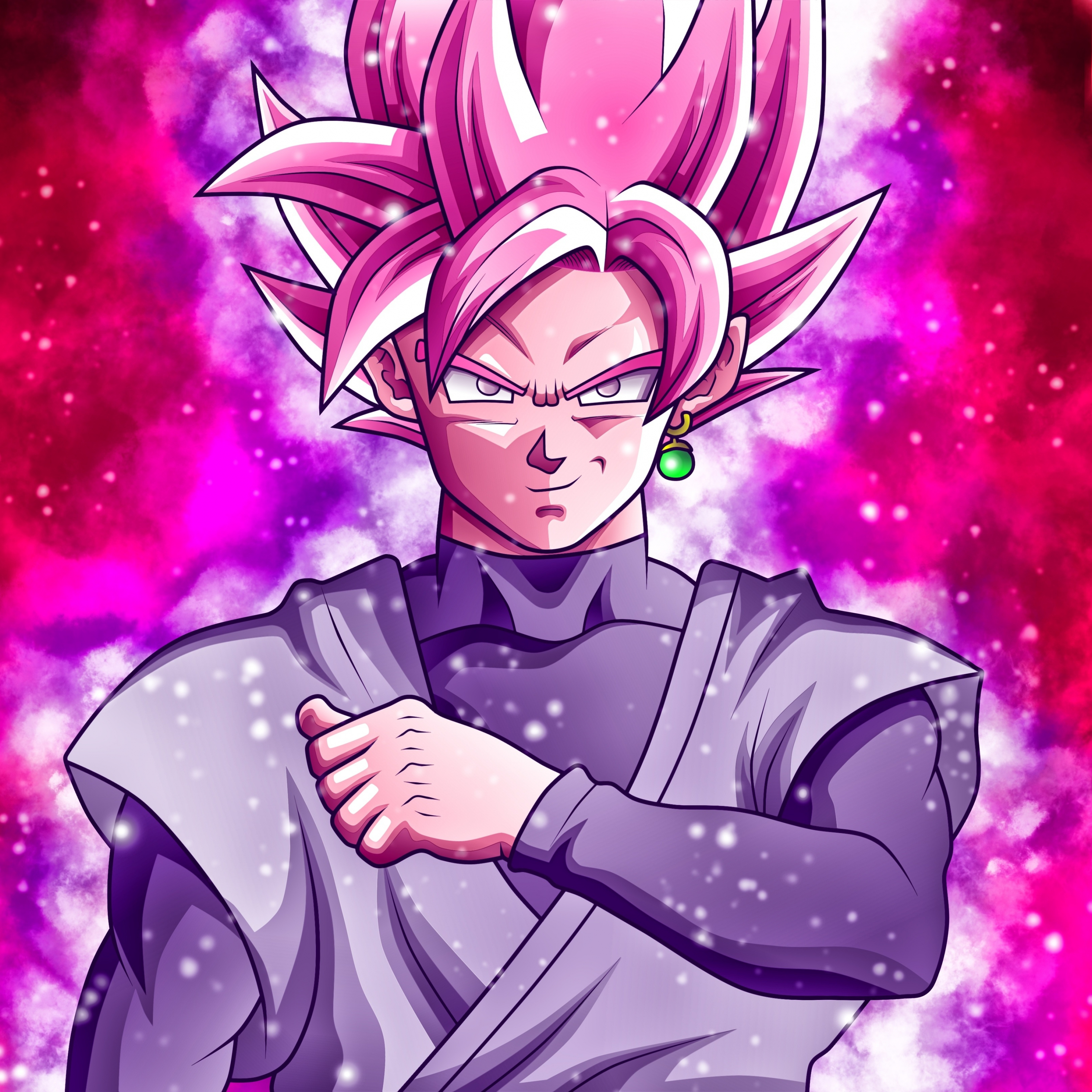 Download wallpaper 2932x2932 black, anime, dragon ball, super saiyan ...