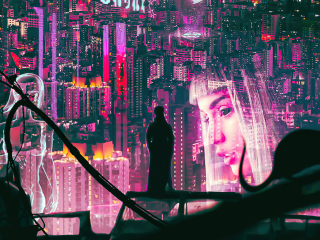 The Night Begin, Ghost in The Shell, art, 320x240 wallpaper