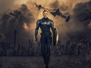Captain America, Chris Evans, Marvel comics, art, 320x240 wallpaper