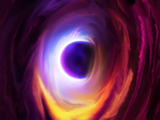 Colorful clouds, black hole, space, 320x240 wallpaper