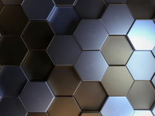 Metal surface, polygon shapes, texture, 320x240 wallpaper