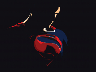 Superman, justice league, minimal and dark, dc comics, 320x240 wallpaper