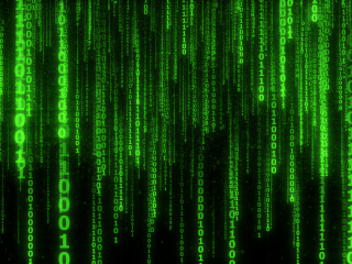 Matrix code, numbers, green, 320x240 wallpaper