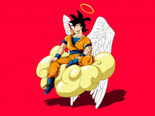 Angel son Goku, dragon ball, anime, fan art, 320x240 wallpaper