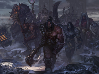 World of Warcraft, orks, warrior, art, 320x240 wallpaper