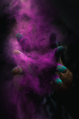 Powder, color, purple, fun, hands, 240x320 wallpaper