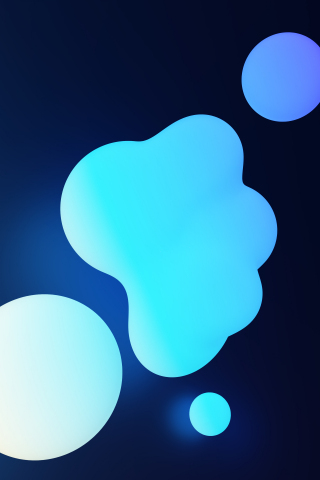Fluid, sky blue bubbles, HTC U12 Plus, abstract, 240x320 wallpaper