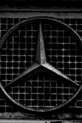 Old car, Mercedes-Benz, logo, 240x320 wallpaper