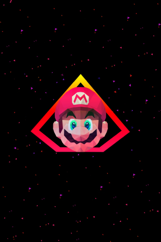 Super Mario, low poly, minimal, 240x320 wallpaper