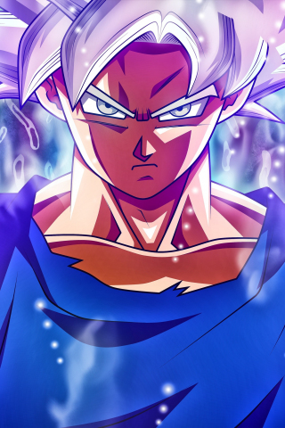 Angry man, Goku, ultra instict power, 240x320 wallpaper