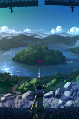 Touhou, video game, anime, river, 240x320 wallpaper