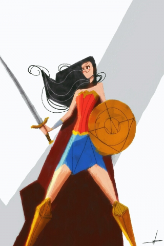 Wonder woman, beautiful, warrior, art, 240x320 wallpaper