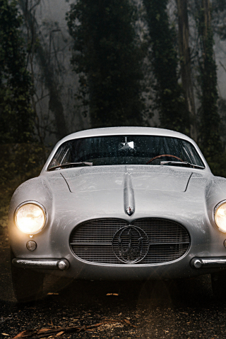 Classic Maserati car, headlight, 240x320 wallpaper