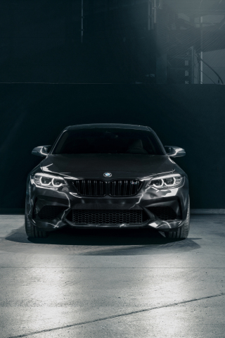 Black, front-view, BMW M2, 240x320 wallpaper