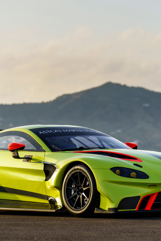Aston Martin Vantage GTE, race car, 2018, 240x320 wallpaper