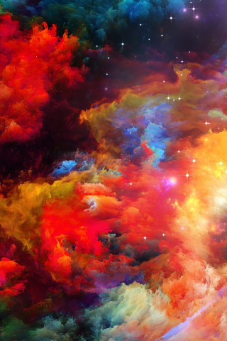 Abstract, rainbow, color, explosion, 240x320 wallpaper