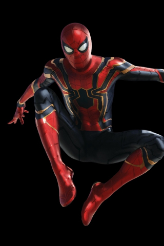 Jump, spider-man, Avengers: infinity war, 240x320 wallpaper