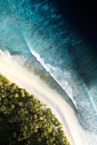 Island, aerial view, beach, nature, 240x320 wallpaper