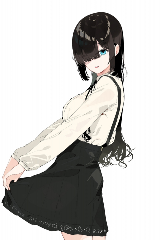 Download wallpaper 240x320 school uniform, cute, anime girl, minimal ...