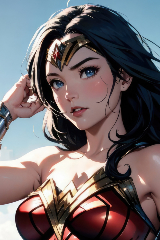 Gorgeous Wonder Woman, dc comic, sketch art, 240x320 wallpaper