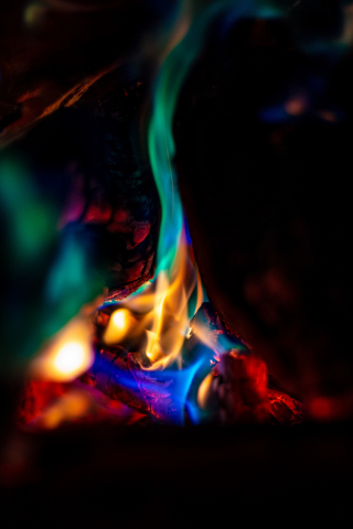 Colorful flame, fire, 240x320 wallpaper