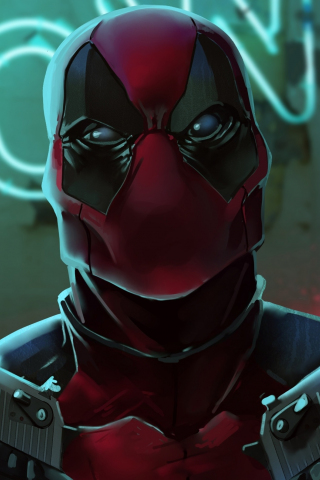 Deadpool 2, with guns, digital art, 240x320 wallpaper