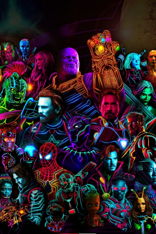 All superhero in poster, avengers, colorful, 240x320 wallpaper