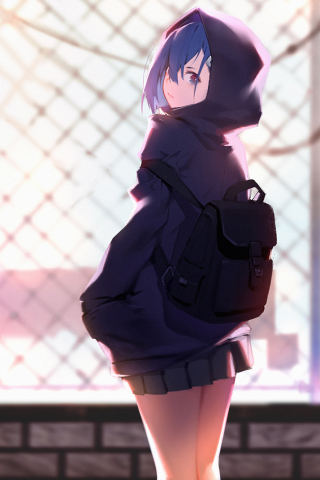 Ichigo, Darling in the franxx, hoodie, school bag, 240x320 wallpaper