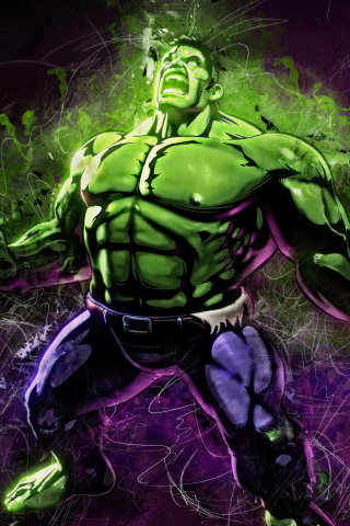 Angry hulk, marvel, superhero, fan art, 240x320 wallpaper