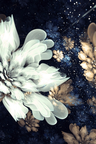 Floral, pattern, fractal, abstract, flowers, 240x320 wallpaper