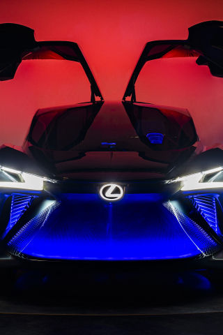 Lexus LF-30 Electrified, blue glow, front-view, 240x320 wallpaper