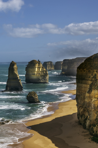 Great cliffs, The Twelve Apostles, Australia, 240x320 wallpaper