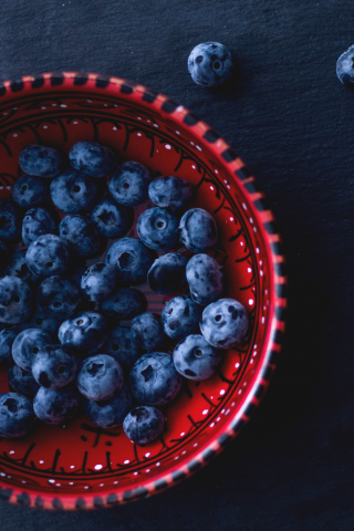 Blueberry, bowl, 240x320 wallpaper