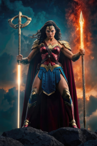 Wonder Woman's sword, master warrior, superhero, 240x320 wallpaper